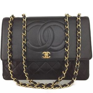 CHANEL Black and Gold Shoulder Bag